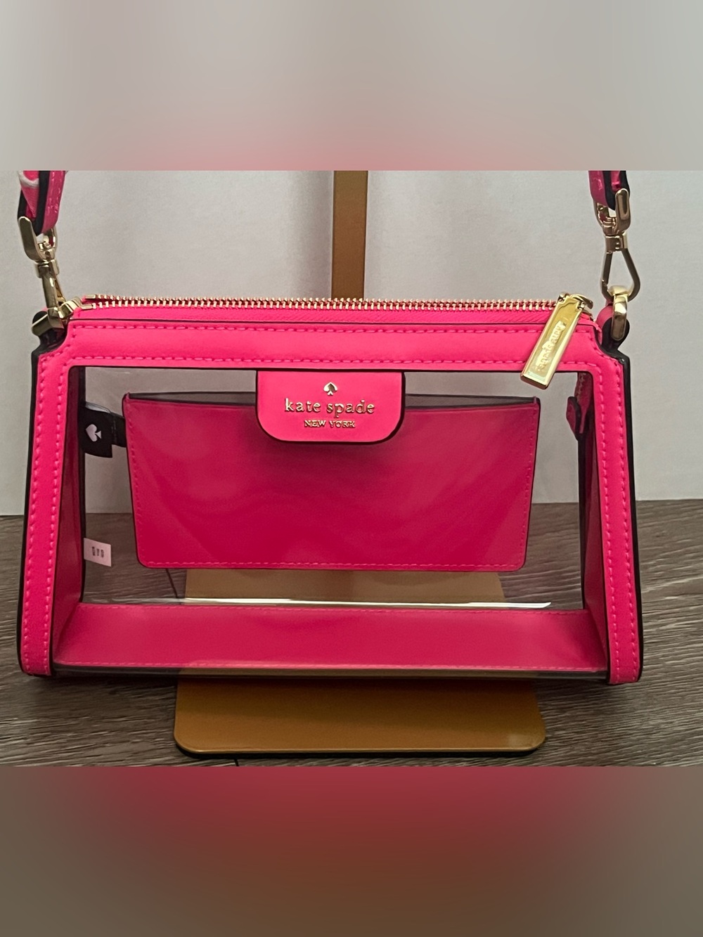 kate spade Hot Pink Clear Crossbody Bag with Gold Hardware - Picture 4 of 9
